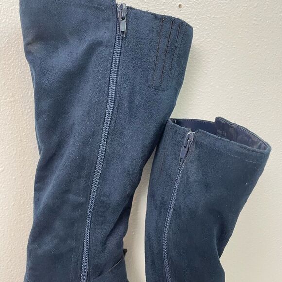 Bella Bita Blue Heeled Boots with Plush Texture Size 7.5W EUC - Picture 5 of 10